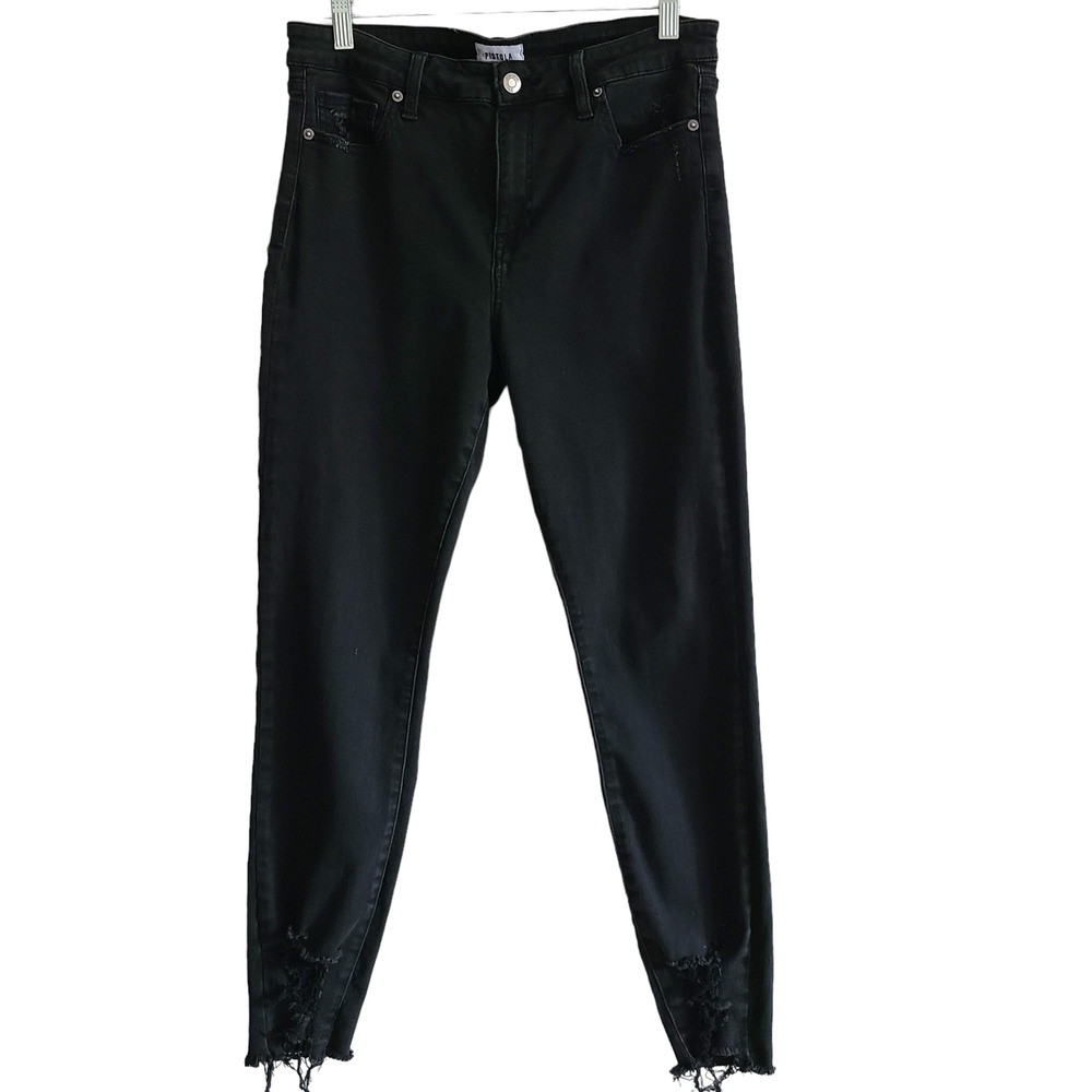 PISTOLA Black Skinny Destructed Frayed Hem Stretch Jeans P6852BEM-BL8 Women's 31